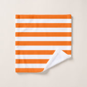 Trendbright Summer Hot Orange Stripes Badhandtuch Set (Waschlappen)