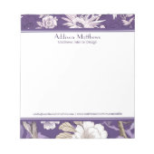 Trendbusiness Personalisierte Lila Blumentoilette Notizblock (Vorderseite)