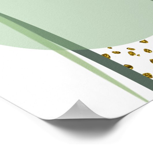 TrendCooles Green Gold Modernes Abstraktes Poster (Ecke)