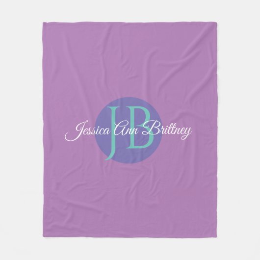 Trenddesign Personalisieren von Name und Monogramm Fleecedecke (Vorderseite)