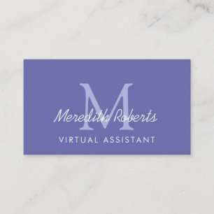 Trendfarbe Periwinkle Blau Color of the Year Monog Visitenkarte