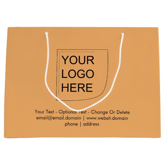 Trendfarbe - Soft Orange Große Logo-Geschenktasche Geschenktüte (Vorderseite)