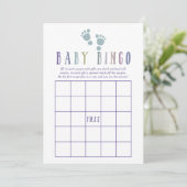 Trendfarben Boy Baby Shower Baby Bingo Einladung (Stehend Vorderseite)