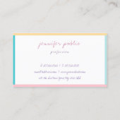 Trendfarben Handschrift einfache moderne Vorlage Visitenkarte (Rückseite)