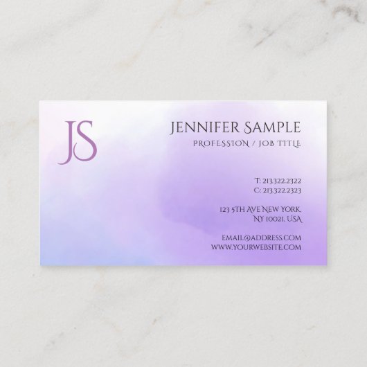 Trendfarben Monogram Einfache moderne Vorlage Visitenkarte (Rückseite)