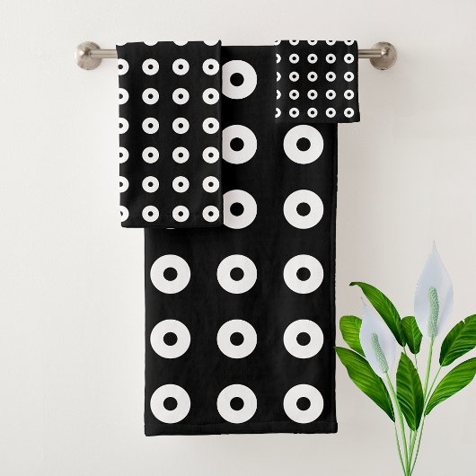 Trendfarbene Abstrakte Kreise Badhandtuch Set