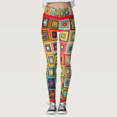 Trendfarbene Abstrakte Leggings (Vorderseite)