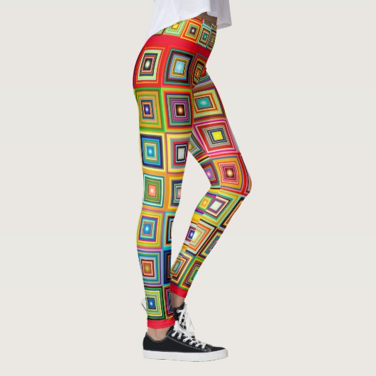 Trendfarbene Abstrakte Leggings (Rechts)