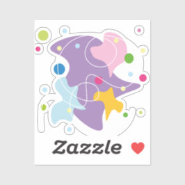 Trendfarbene abstrakte Muster in lila und blauen F Aufkleber