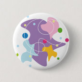 Trendfarbene abstrakte Muster in lila und blauen F Button (Vorderseite)