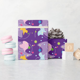 Trendfarbene abstrakte Muster in lila und blauen F Geschenkpapier