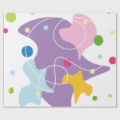 Trendfarbene abstrakte Muster in lila und blauen F Geschenkpapier (Flach)