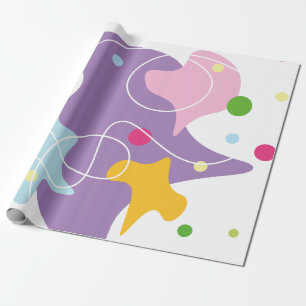 Trendfarbene abstrakte Muster in lila und blauen F Geschenkpapier