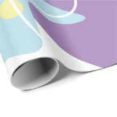 Trendfarbene abstrakte Muster in lila und blauen F Geschenkpapier (Rolleneckpunkt)