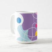 Trendfarbene abstrakte Muster in lila und blauen F Kaffeetasse (Vorderseite Links)