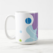 Trendfarbene abstrakte Muster in lila und blauen F Kaffeetasse (Links)