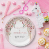 Trendfarbene Aquarellgras-Rose Blume Pampas Pappteller (Party)