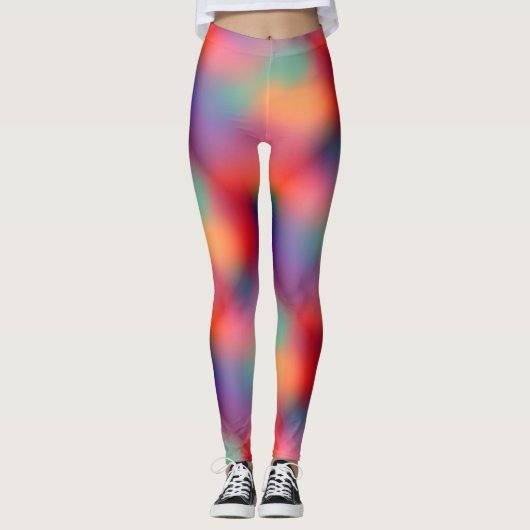 Trendfarbene Aurora Borealis Northern Lights Leggings (Vorderseite)