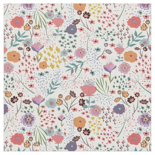 Trendfarbene Blume Blumenmuster Frühling Stoff (Nahaufnahme)