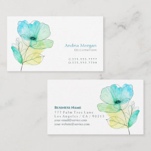 Trendfarbene Blume, Name & Info, White Visitenkarte