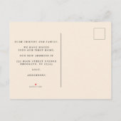 Trendfarbene Blume & Pumpkins Herbst Ankündigungspostkarte (Rückseite)