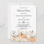 Trendfarbene Blume & Pumpkins Herbst Einladung (Vorderseite)