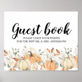 Trendfarbene Blume & Pumpkins Herbst Poster (Vorne)