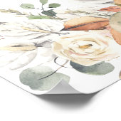 Trendfarbene Blume & Pumpkins Herbst Poster (Ecke)