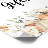 Trendfarbene Blume & Pumpkins Herbst Poster (Ecke)
