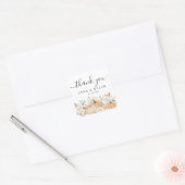 Trendfarbene Blume & Pumpkins Herbst Quadratischer Aufkleber (Umschlag)