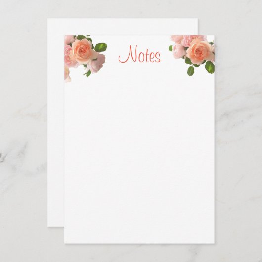 Trendfarbene Blumenhandschrift Mitteilungskarte (Vorne/Hinten)