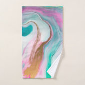 Trendfarbene Coole Marmormuster Gold Touch Badhandtuch Set (Handtuch)