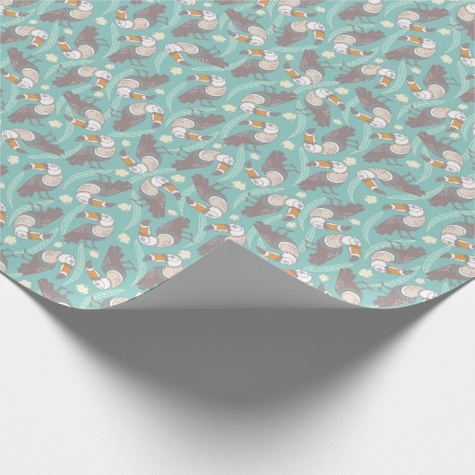 Trendfarbene exotische Toucans Geschenkpapier (Ecke)