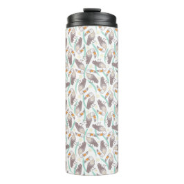 Trendfarbene exotische Toucans Thermosbecher