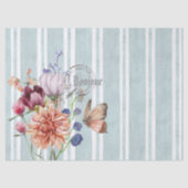 Trendfarbene, florentrippte Decoupage Blue Seidenpapier (Vorderseite)