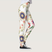 Trendfarbene Folklore Originelles Goldenes Design Leggings (Rechts)