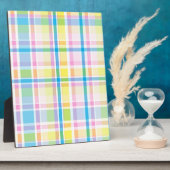 Trendfarbene, gelb-blaue Teermotive-Accessoires Fotoplatte (Seite)