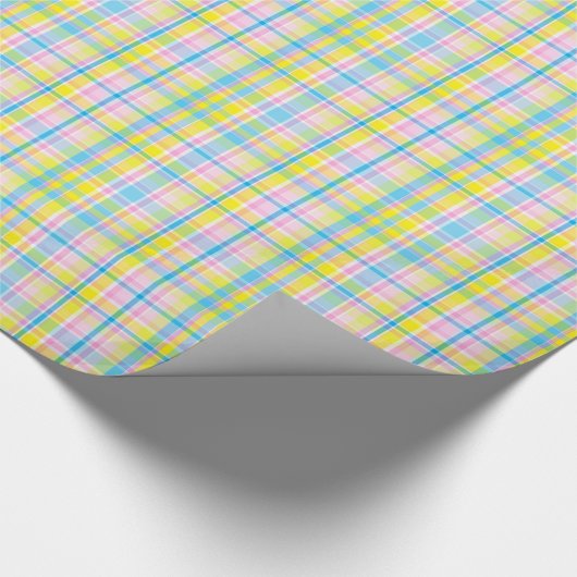 Trendfarbene, gelb-blaue Teermotive-Accessoires Geschenkpapier (Ecke)