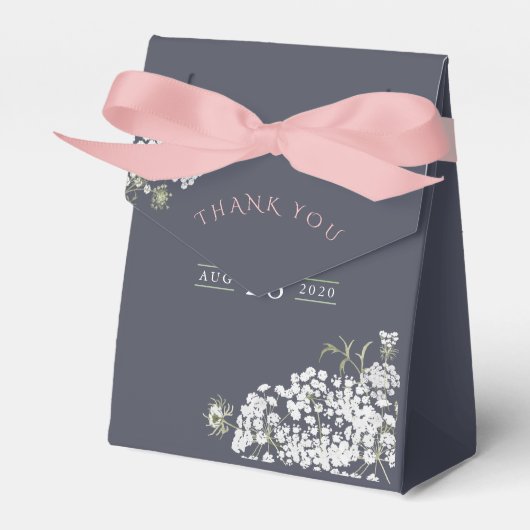 Trendfarbene Gipskraut Babydusche Geschenkschachtel (Vorderseite)