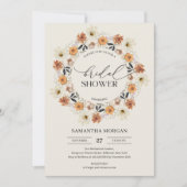 Trendfarbene Herbstfarben Wildblumen Brautparty Einladung (Vorderseite)