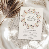 Trendfarbene Herbstfarben Wildblumen Brautparty Einladung