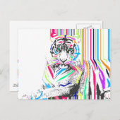 Trendfarbene, lebendige Neonstreifen-Tigerfarbe Postkarte (Vorne/Hinten)