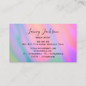 Trendfarbene, leuchtend rosa Blaue, abstrakte Well Visitenkarte (Rückseite)