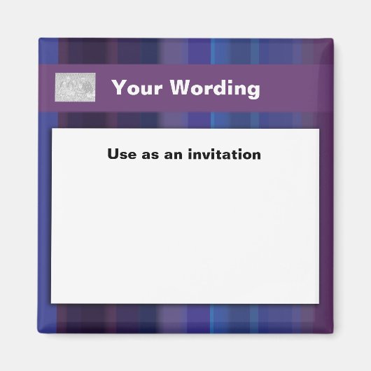 Trendfarbene lila Streifen - individuell anpassbar Magnet (Vorne)