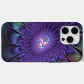 Trendfarbene Moderne Abstrakte Fraktal Blume Case-Mate iPhone Hülle (Rückseite (Horizontal))