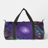 Trendfarbene Moderne Abstrakte Fraktal Blume Duffle Bag (Vorderseite)
