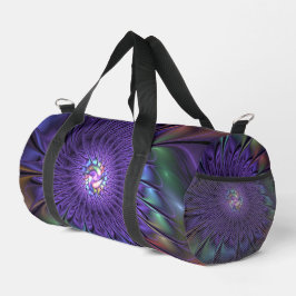 Trendfarbene Moderne Abstrakte Fraktal Blume Duffle Bag