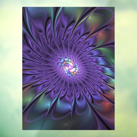 Trendfarbene Moderne Abstrakte Fraktal Blume Fensteraufkleber (Blatt 3)