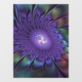 Trendfarbene Moderne Abstrakte Fraktal Blume Fensteraufkleber (Blatt)