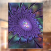 Trendfarbene Moderne Abstrakte Fraktal Blume Fensteraufkleber (Blatt 2)